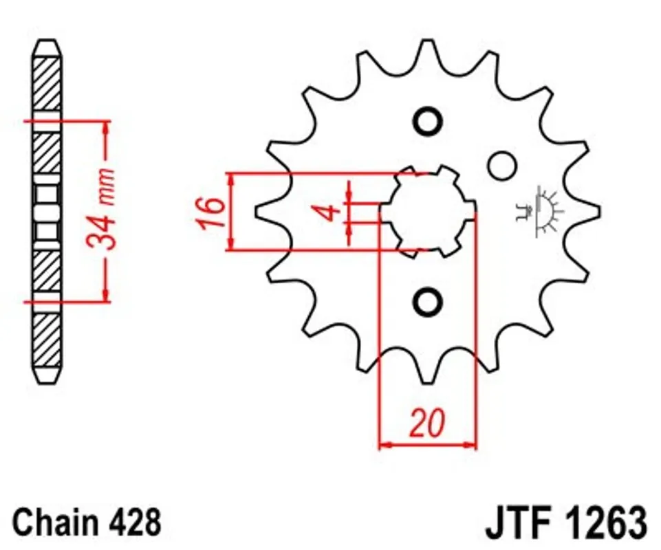 Řetězové kolečko JT JTF 1263-17 17 zubů, 428 Odeslání Ihned