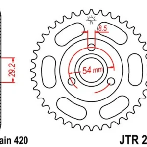 Akce Řetězová rozeta JT JTR 255-37 37 zubů, 420