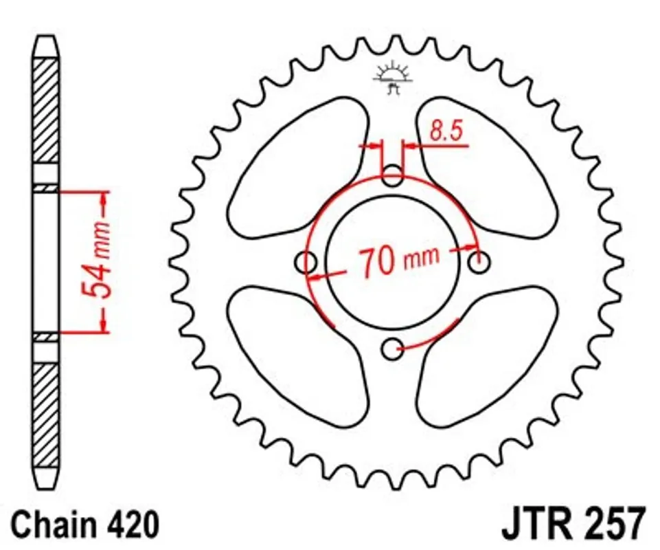 Řetězová rozeta JT JTR 257-41 41 zubů, 420 Kup Teď