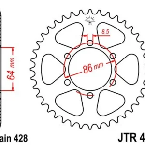Akce Řetězová rozeta JT JTR 471-50 50 zubů, 428