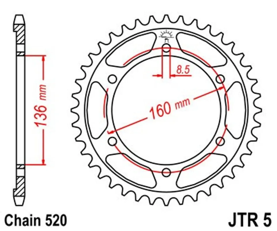 Kup Teď Řetězová rozeta JT JTR 5-41 41 zubů, 520