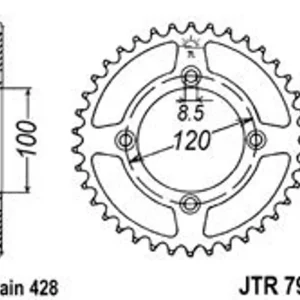 Akce Řetězová rozeta JT JTR 798-49 49 zubů, 428