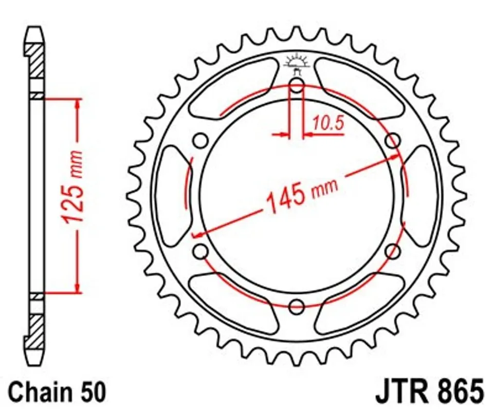 Odeslání Ihned Řetězová rozeta JT JTR 865-49 49 zubů, 530