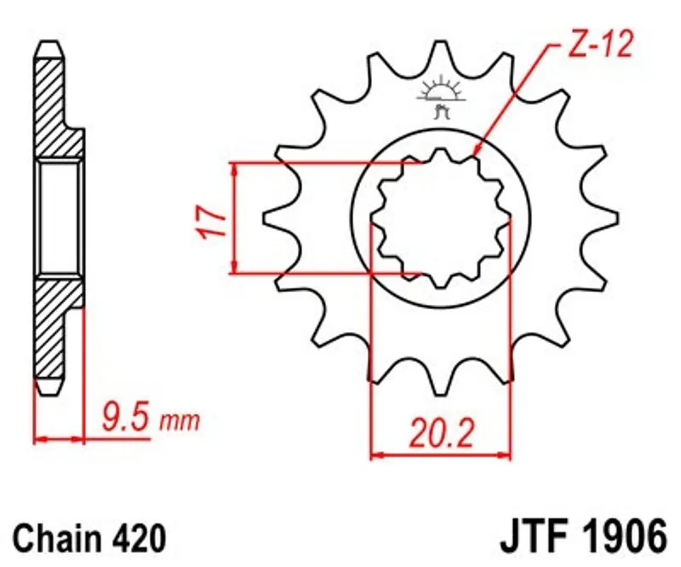 Cenový Hit Řetězové kolečko JT JTF 1906-15 15 zubů, 420