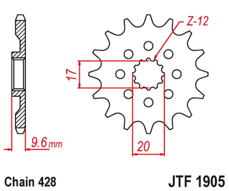 Levný Řetězové kolečko JT JTF 1905-13 13 zubů, 428