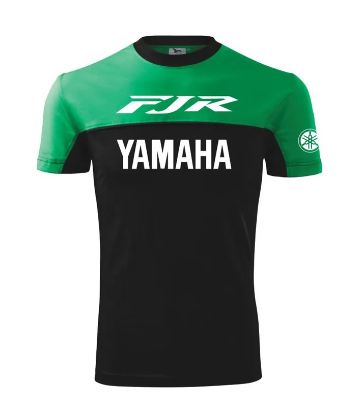 Pánské triko s motivem Yamaha FJR - Zelená/Černá Nová Kolekce