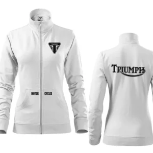 Akce Dámská mikina na zip s motivem Triumph - Bílá