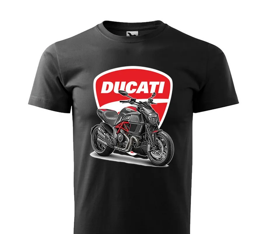 Pánské triko s motivem Ducati Diavel - Černé Vysoce Kvalitní