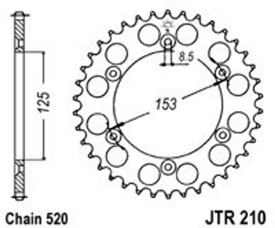 Řetězová rozeta JT JTR 210-40 40 zubů, 520 Objednat Nyní