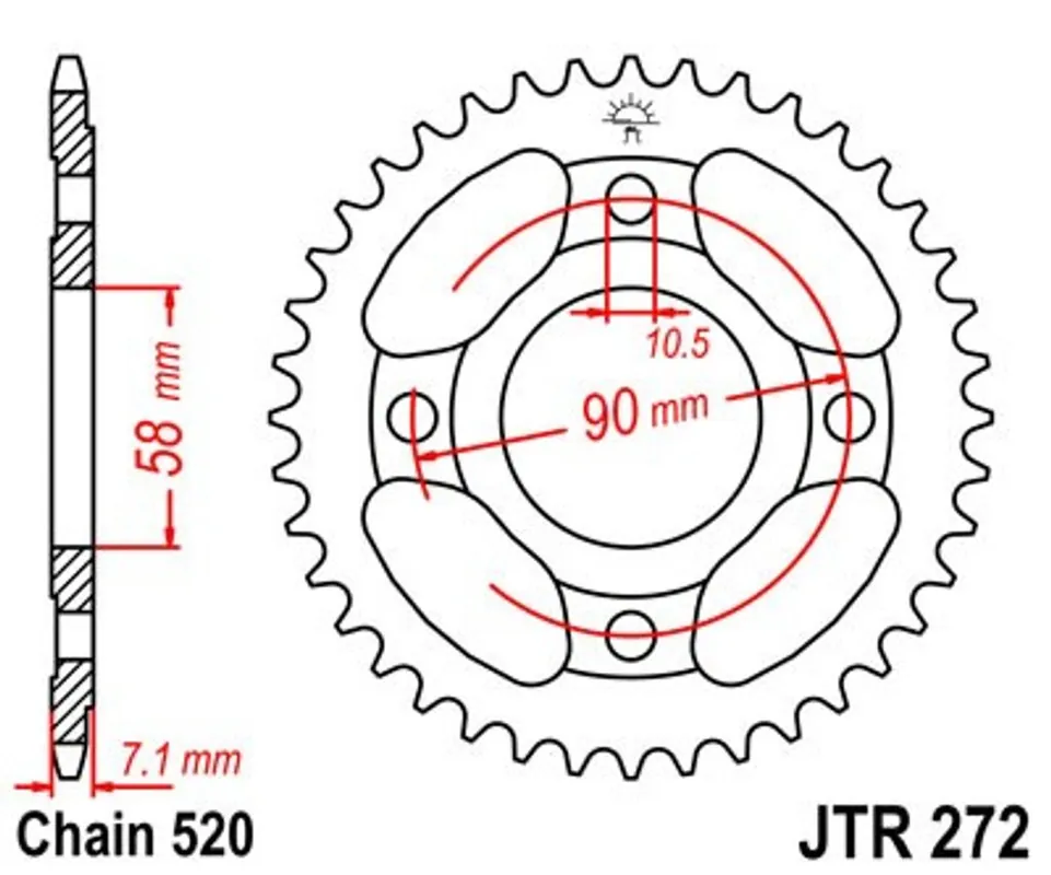 Řetězová rozeta JT JTR 272-31 31 zubů, 520 Akční Nabídka